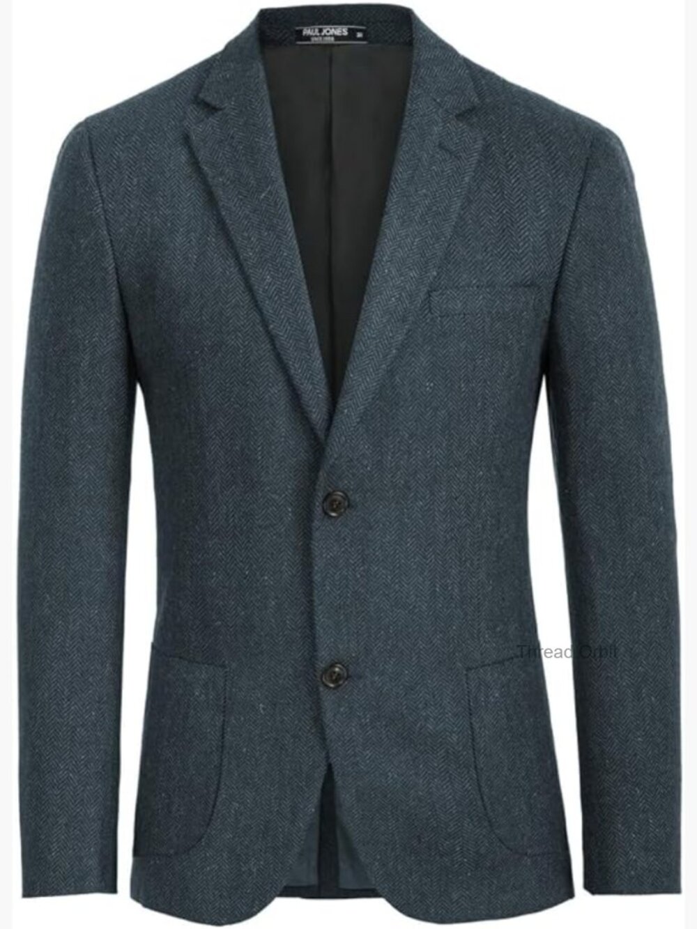 Vintage Tweed Blazer Wool Blend Herringbone Two Button Sport Coat